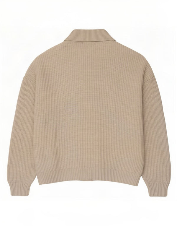 Marks & Spencer Womens Cardigan Sweater UK 14 Medium Beige Viscose