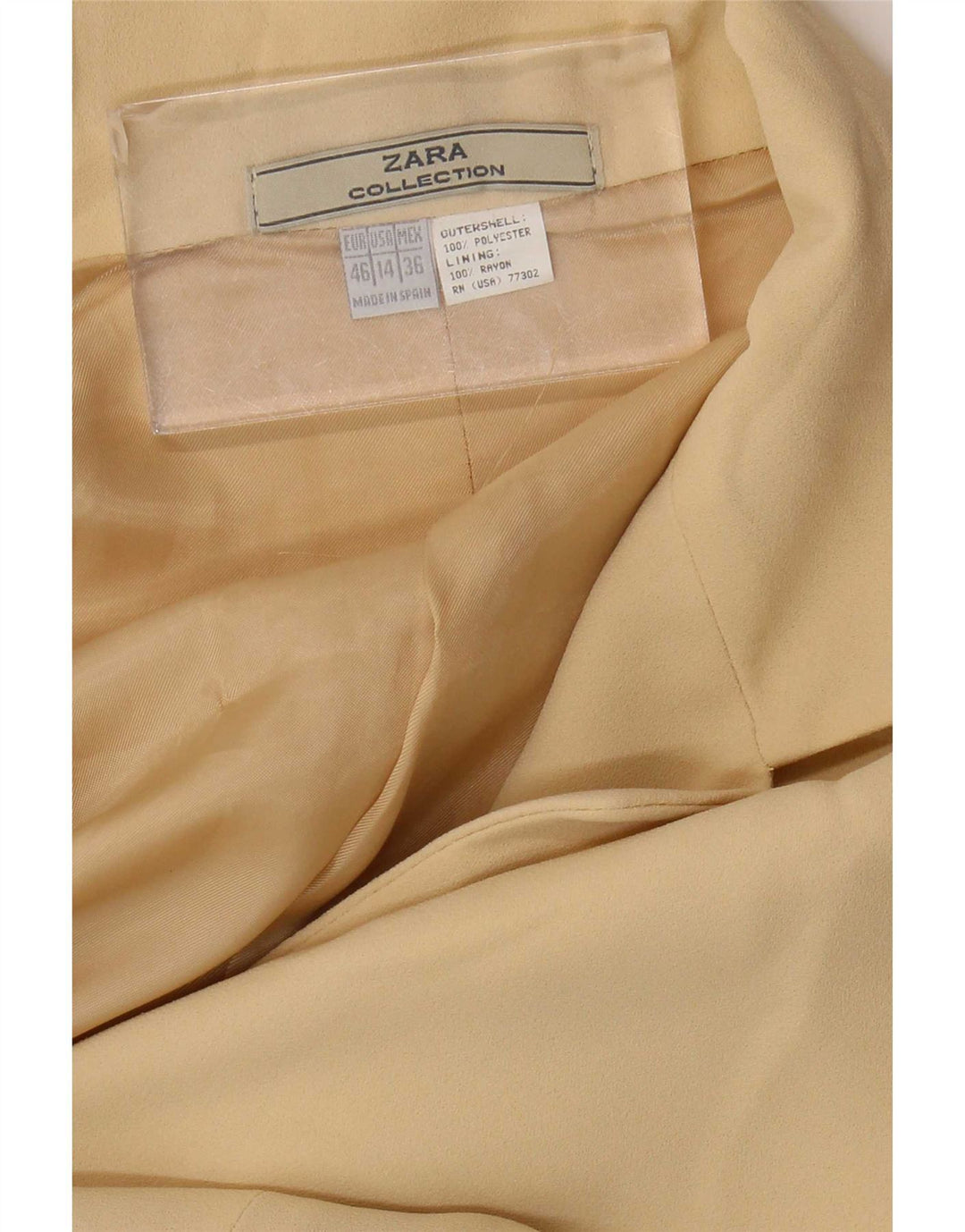 Giacca blazer a 2 bottoni da donna Zara US 14 XL poliestere beige