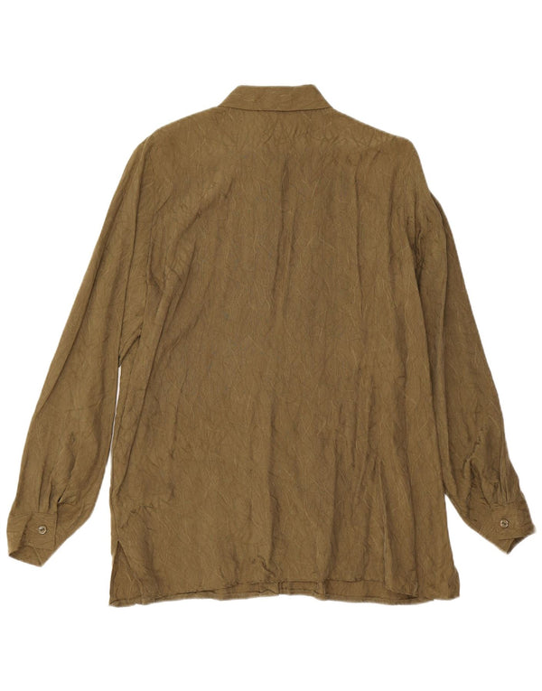 Camicetta da donna con motivo astratto Leara EU 42 Large Khaki Cupro