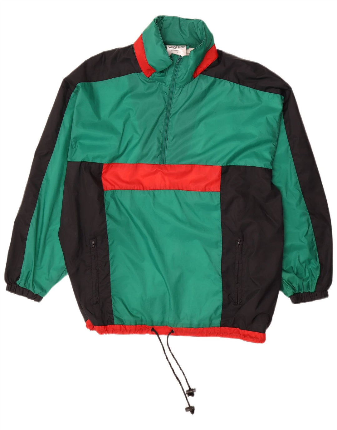 MARCEL CLAIR Mens Hooded Anorak Jacket UK 40 Large Green Colourblock
