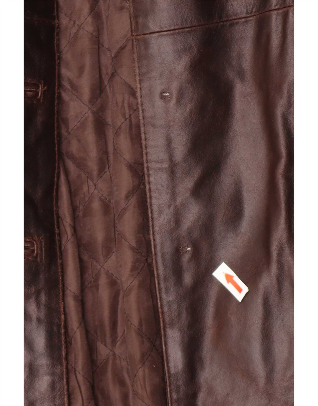 Cappotto in pelle vintage da donna UK 12 Marrone medio