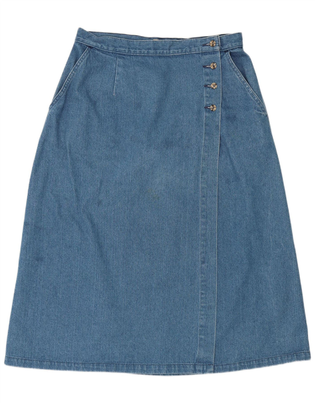 Gonna a portafoglio in denim da donna L.L.Bean W32 grande cotone blu