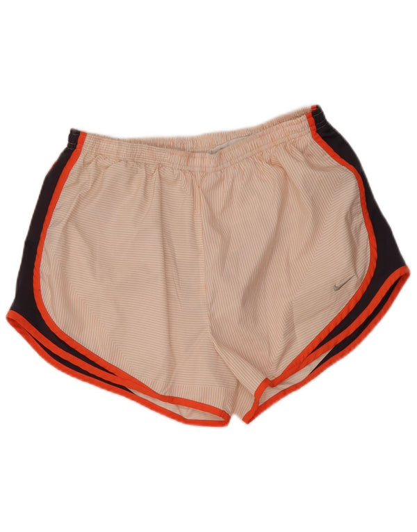 Pantaloncini sportivi NIKE da donna Dri Fit UK 14 Large arancione Colourblock in poliestere
