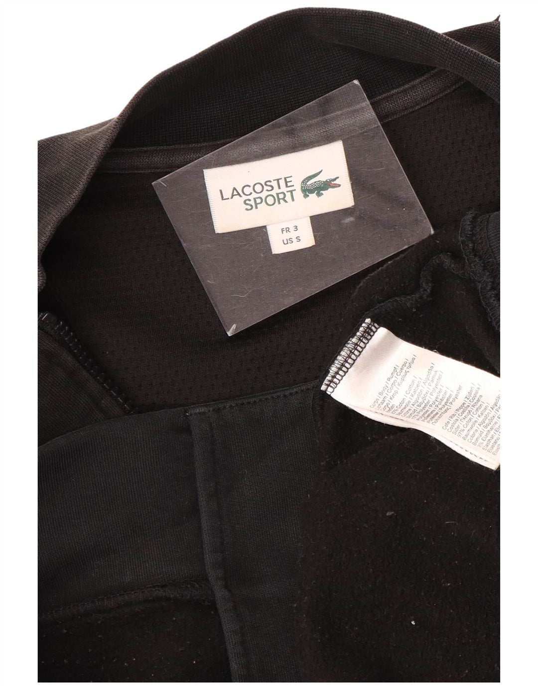Giacca da tuta da uomo LACOSTE taglia 3 piccola in cotone nero
