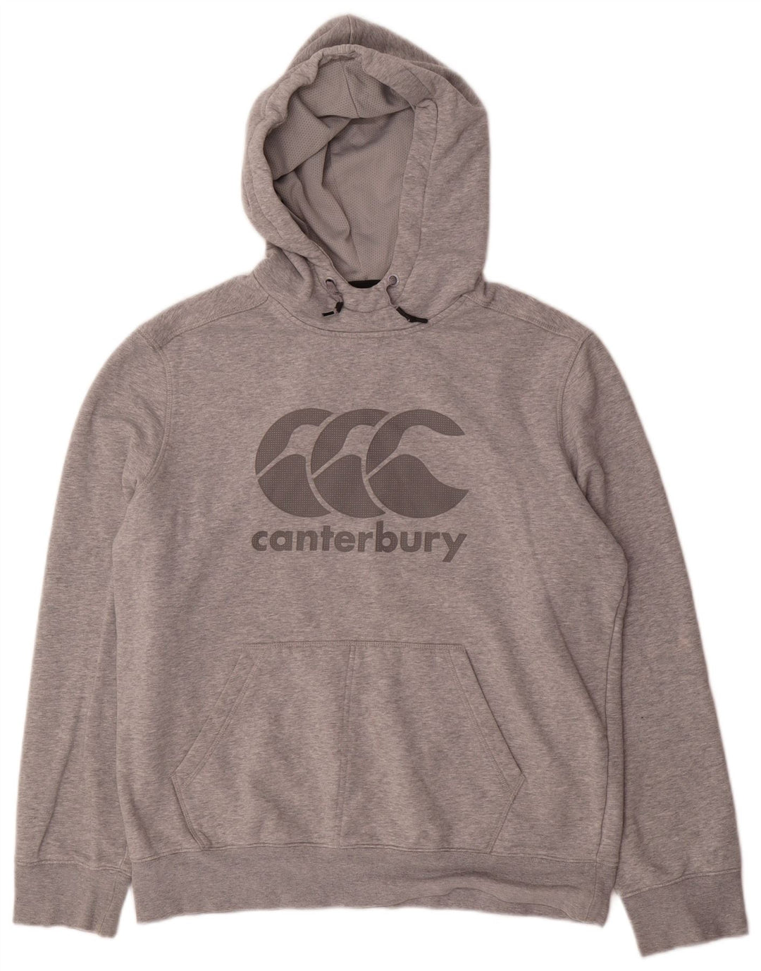 Maglione con cappuccio grafico da uomo Canterbury grande in cotone grigio