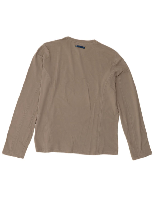 Top grafico da donna Trussardi Jeans manica lunga UK 14 Cotone grigio medio