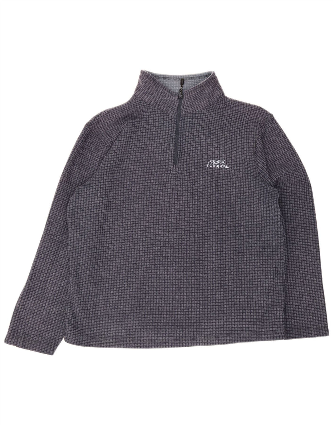 Maglione in pile da uomo con collo con zip Weird Fish, grande poliestere blu navy