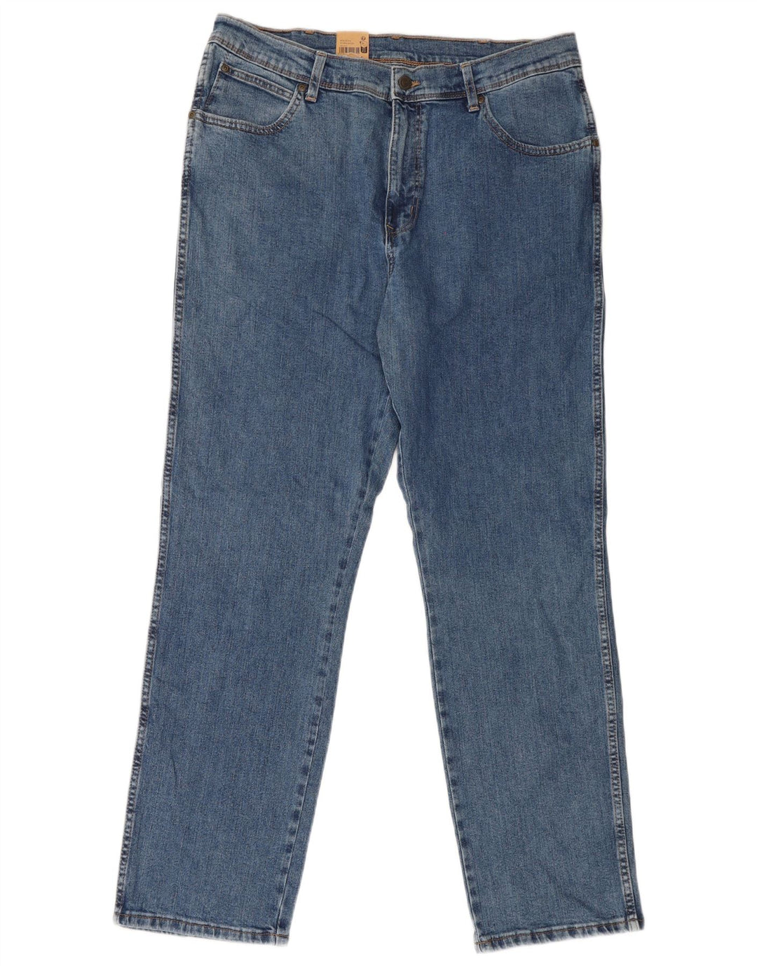 Jeans dritti regolari da uomo Wrangler W38 L32 cotone blu