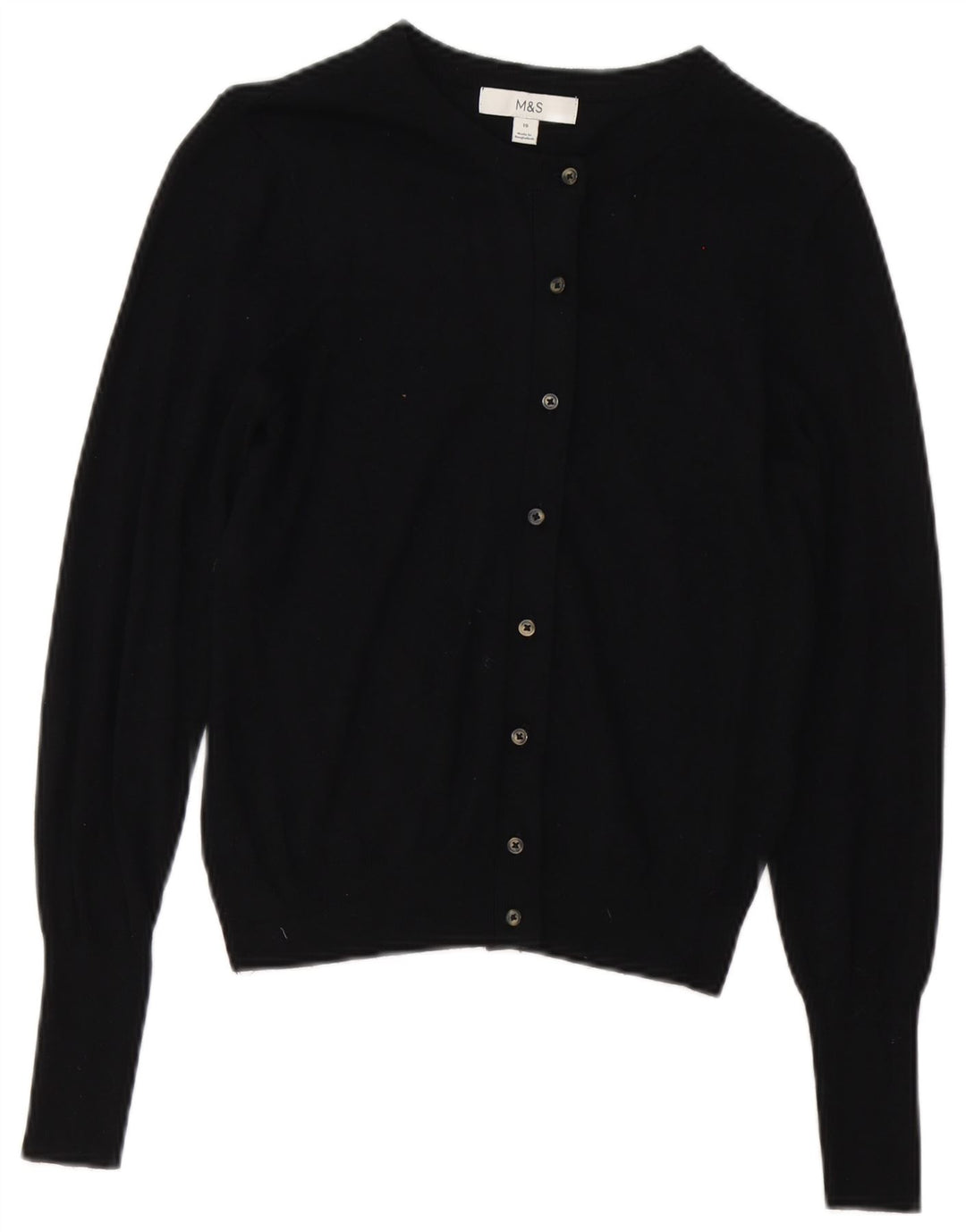 Maglione cardigan da donna Marks & Spencer UK 10 piccolo viscosa nera