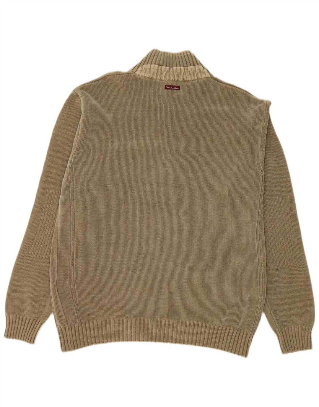 MARLBORO CLASSICS Mens Button Neck Jumper Sweater XL Khaki Cotton