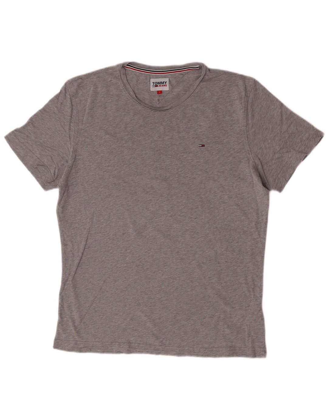 T-shirt da uomo Tommy Hilfiger Top grande in cotone grigio