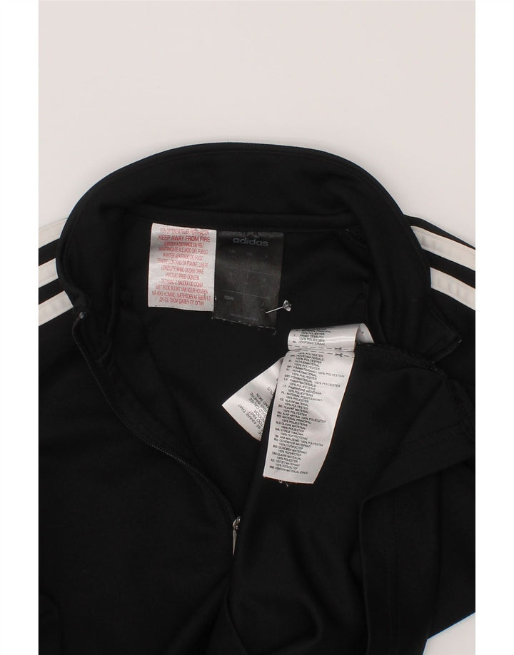 Top della tuta pullover Adidas Climalite con zip e collo da bambino 9-10 anni nera