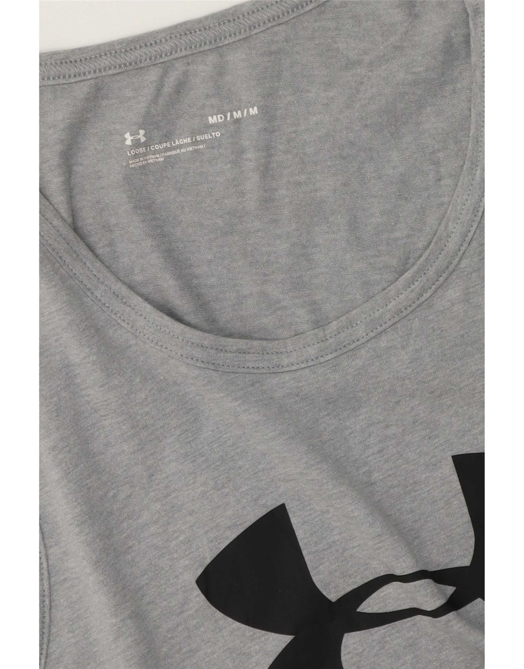 Canotta grafica da uomo Under Armour in cotone chiazzato grigio medio