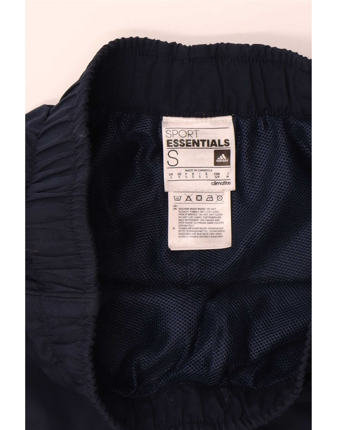 Pantaloncini sportivi Adidas Climalite da uomo piccoli in poliestere blu navy