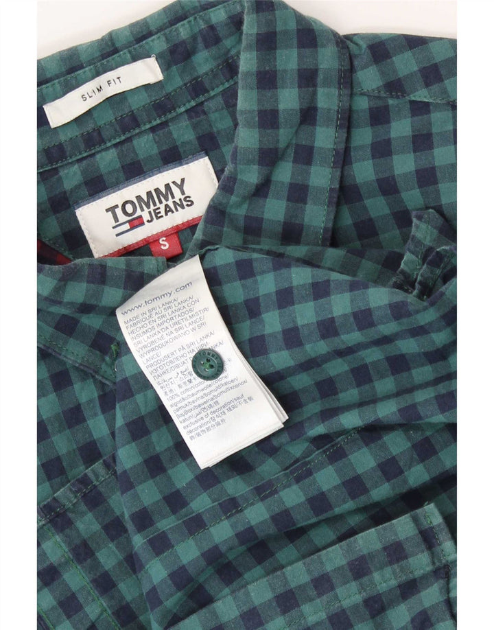 Camicia slim fit da uomo Tommy Hilfiger piccola in cotone a quadretti blu navy