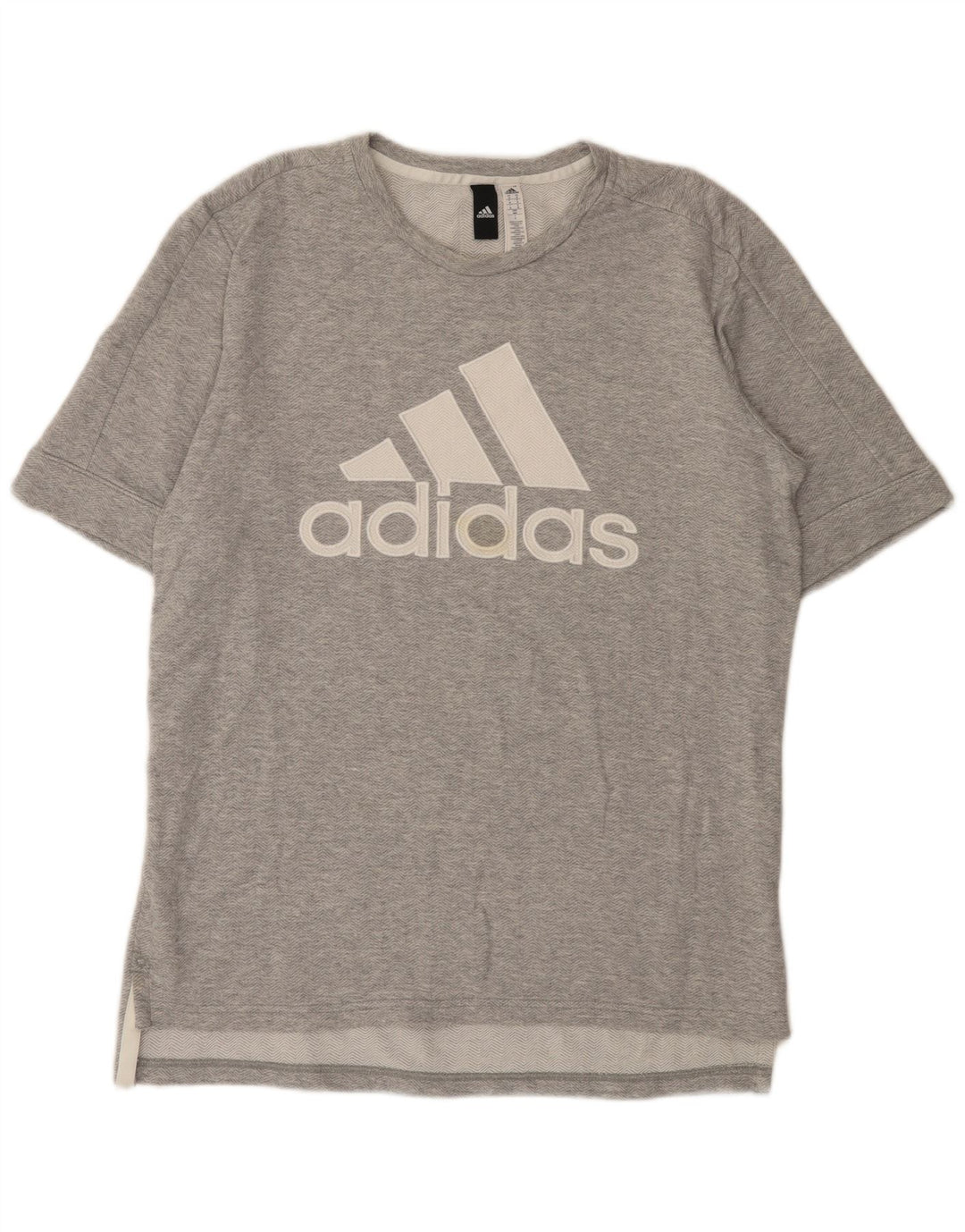 T-shirt grafica da uomo Adidas Top in cotone chiazzato grigio medio
