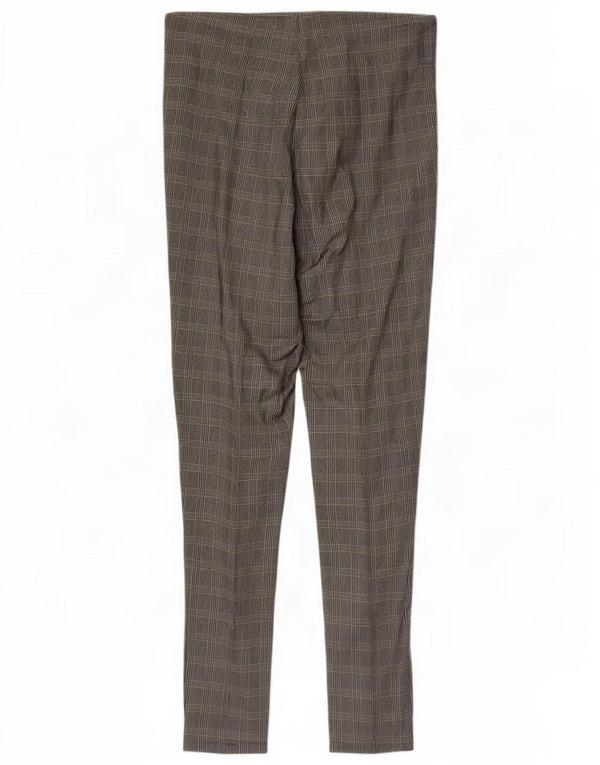 Pantaloni skinny casual da donna Zara piccoli W26 L26 viscosa a quadri grigi