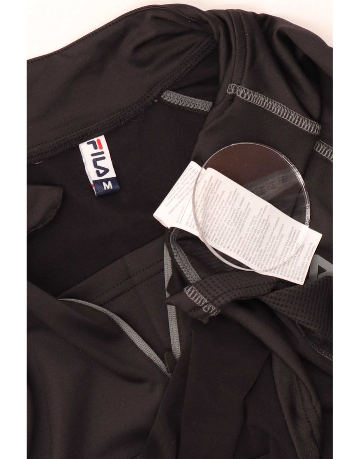 Maglia da ginnastica Fila da uomo con zip e collo in poliestere medio nero