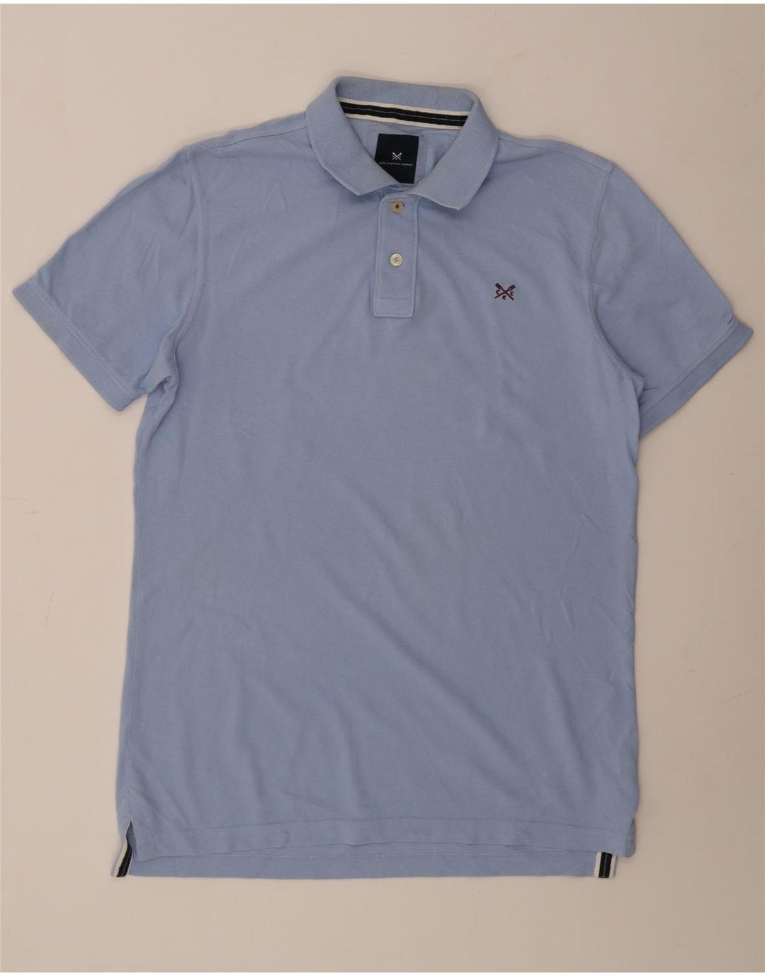CREW CLOTHING Polo da uomo in cotone blu medio