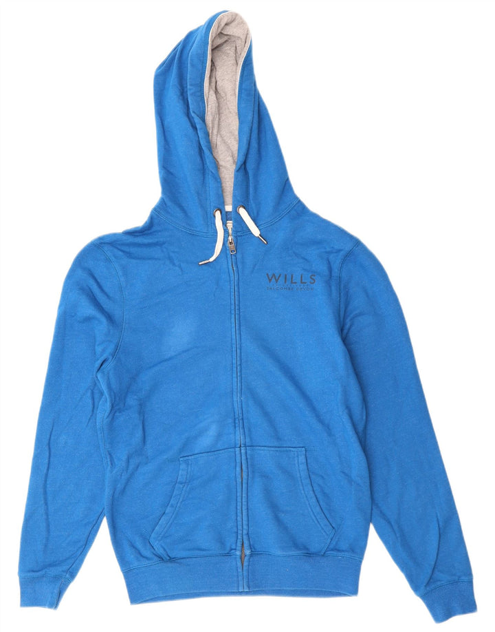 JACK WILLS Maglione con cappuccio e zip Salcombe Devon Classic Fit da uomo piccolo blu