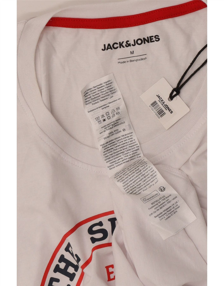 T-shirt grafica da uomo Jack & Jones Top in cotone bianco medio