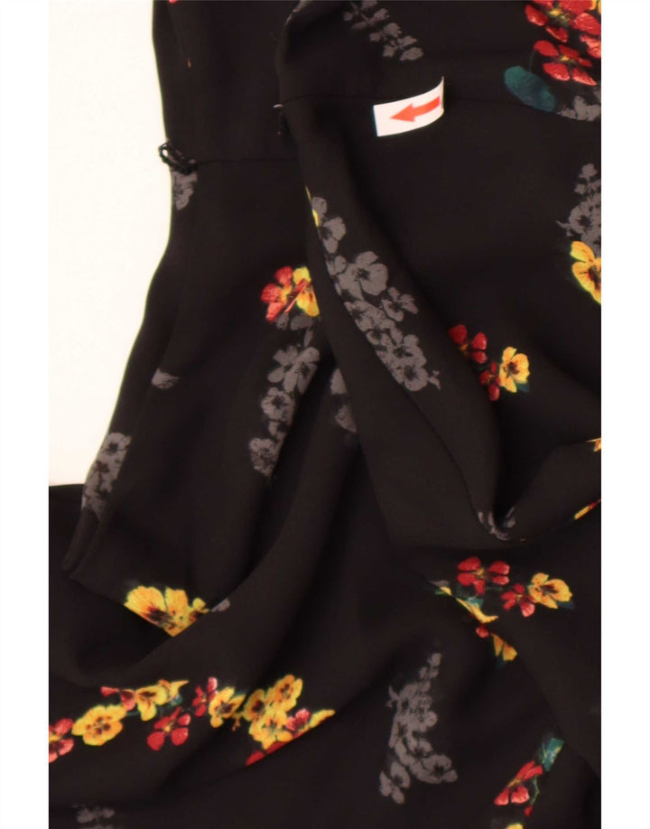 Abito a trapezio da donna Oasis UK 8 Piccolo poliestere floreale nero