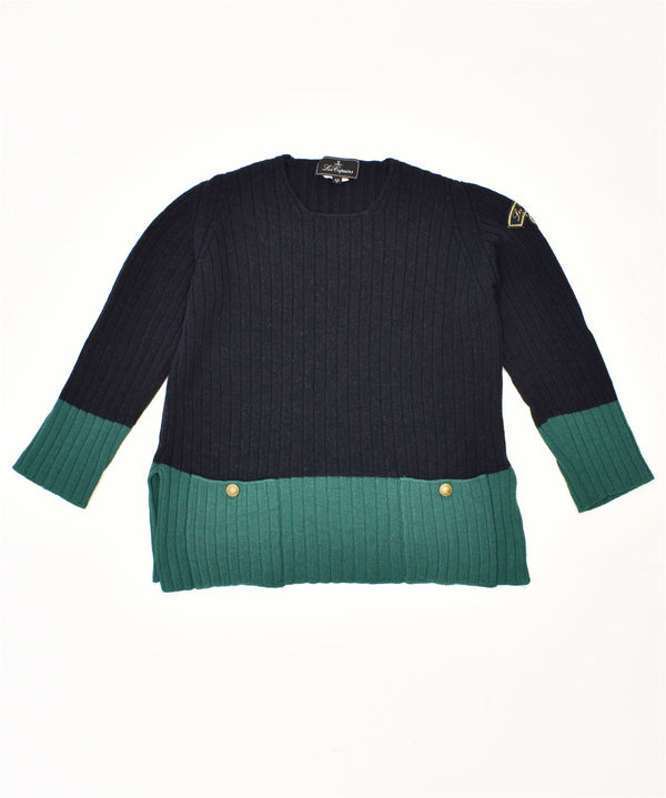 Maglione maglione girocollo da donna LES COPAINS IT 42 medio blu navy vintage