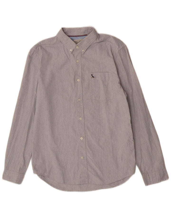 Camicia slim fit da uomo Jack Wills in cotone grigio medio
