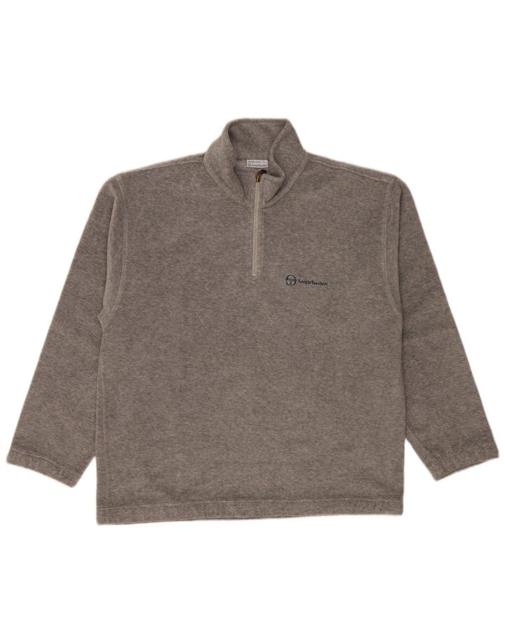 Maglione in pile da uomo con zip sul collo Sergio Tacchini grande grigio