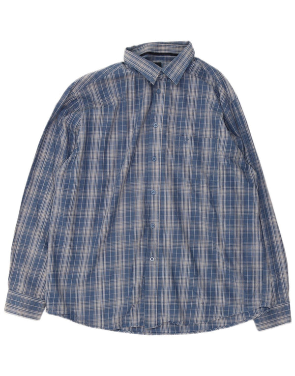Camicia da uomo in flanella James Pringle XL in cotone a quadri blu