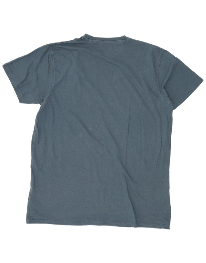 T-shirt grafica da uomo Weird Fish Top in cotone blu medio