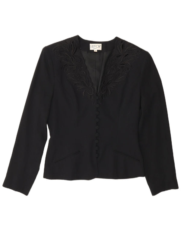 Giacca blazer da donna a 9 bottoni Cartoon EU 36 piccola viscosa floreale nera