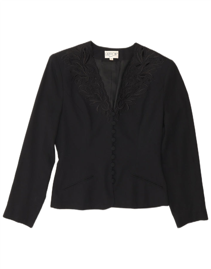 Giacca blazer da donna a 9 bottoni Cartoon EU 36 piccola viscosa floreale nera
