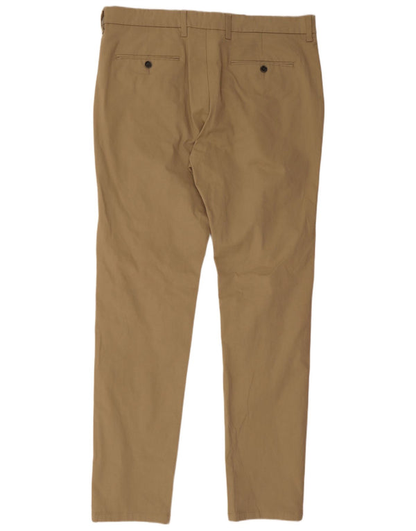Pantaloni chino slim fit da uomo Marks & Spencer W36 L33 cotone marrone