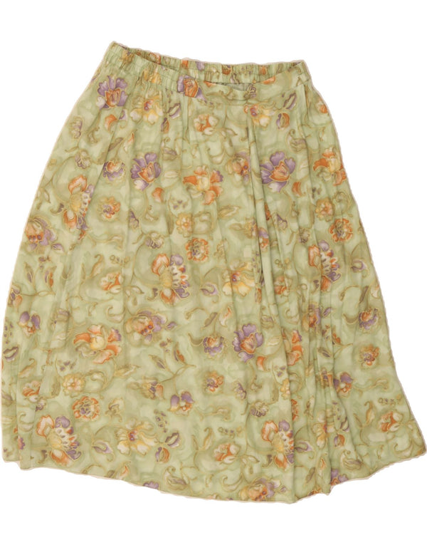 HONOR MILBURN Gonna a trapezio da donna UK 16 Grande W32 Viscosa floreale verde