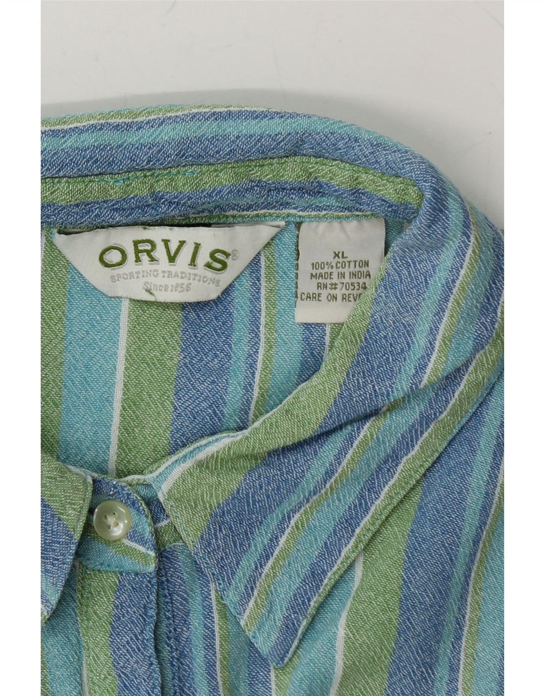 ORVIS Womens Short Sleeve Pullover Shirt UK 18 XL Multicoloured Striped Vintage Orvis and Second-Hand Orvis from Messina Hembry 