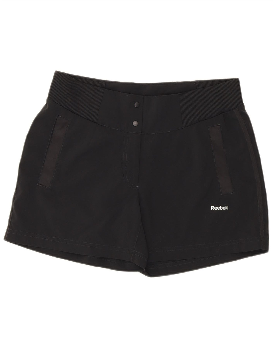 Pantaloncini Reebok Donna UK 12 Medium W30 Poliestere Nero