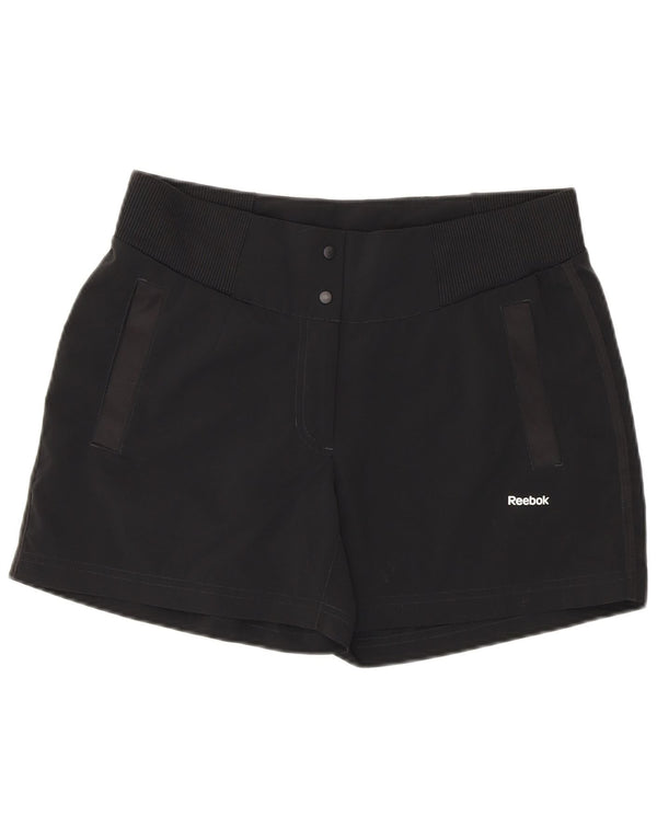 Pantaloncini Reebok Donna UK 12 Medium W30 Poliestere Nero