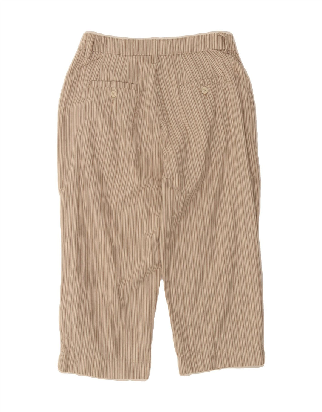 LEE Womens Straight Cropped Trousers US 8 Medium W28 L18 Beige Striped Vintage Lee and Second-Hand Lee from Messina Hembry 