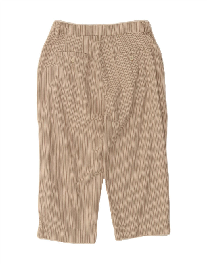 LEE Womens Straight Cropped Trousers US 8 Medium W28 L18 Beige Striped Vintage Lee and Second-Hand Lee from Messina Hembry 