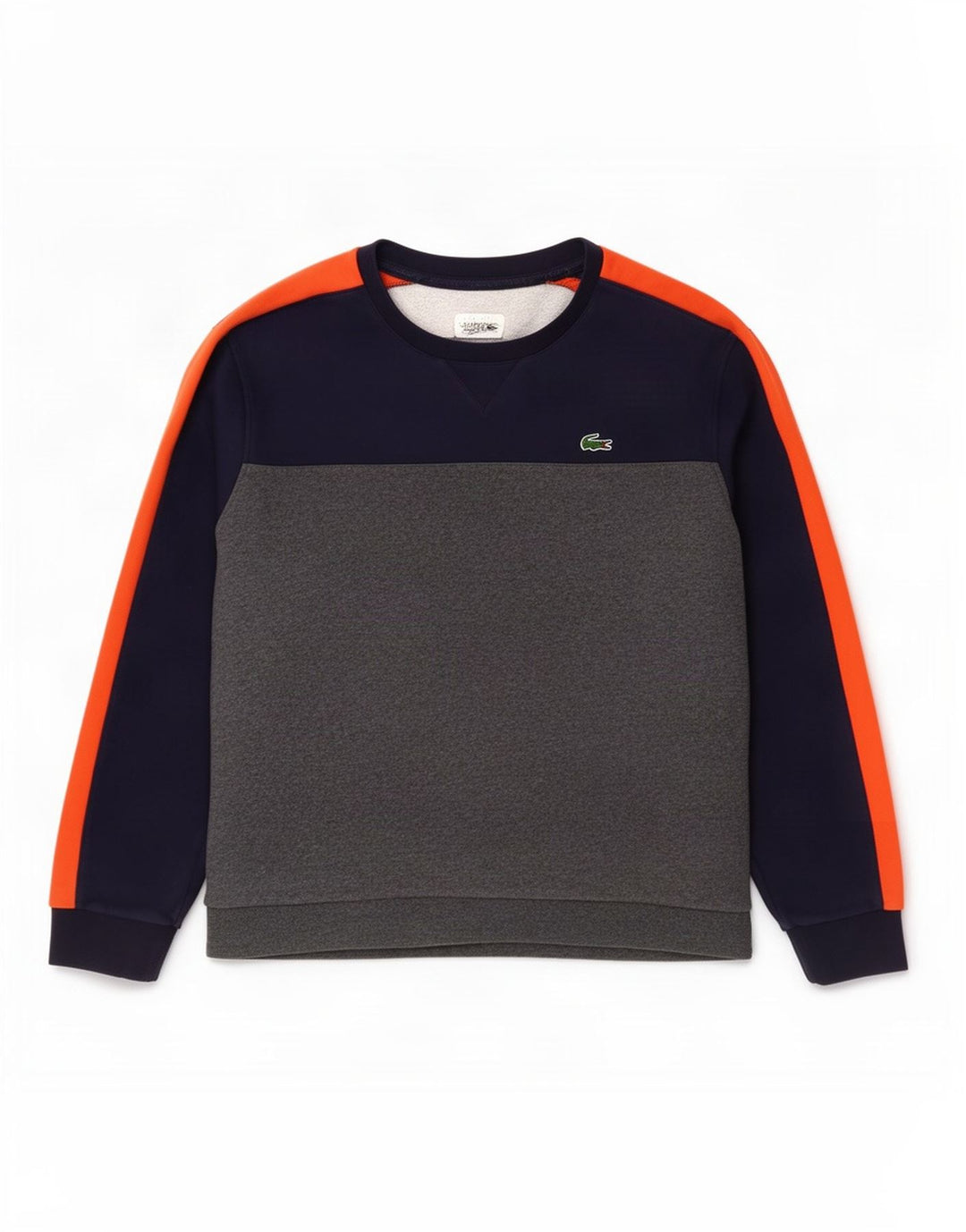 Felpa da uomo Lacoste maglione taglia 8 3XL cotone color block grigio