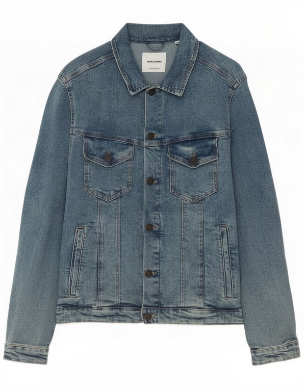 Giacca in denim da uomo Jack & Jones UK 42 XL cotone blu