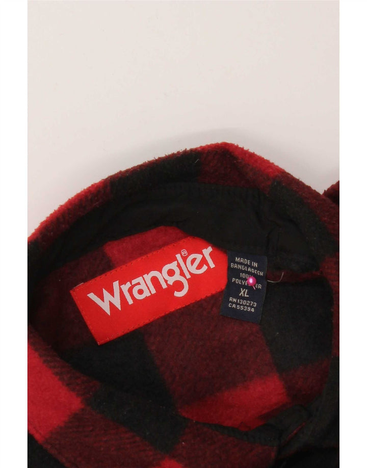 Camicia da uomo in flanella Wrangler XL poliestere a quadri rossi