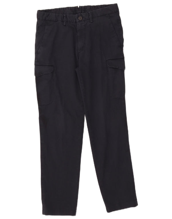 Pantaloni cargo slim da uomo Massimo Dutti EU 38 Small W30 L29 Cotone blu navy