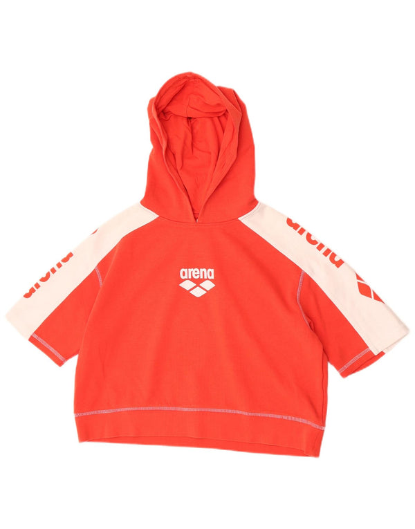 Maglione con cappuccio grafico oversize da donna Arena UK 6 XS rosso color block