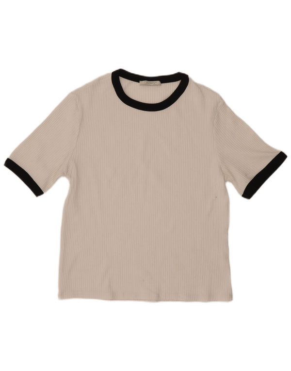 T-shirt Zara Trafaluc da donna UK 14 Large White Colourblock