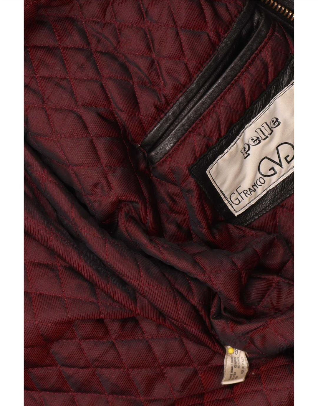 Giacca in pelle vintage da uomo IT 48 media nera