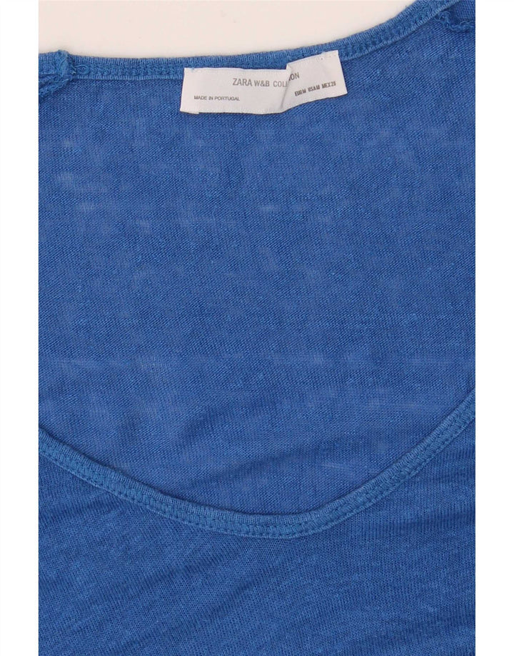 Top tunica asimmetrica da donna Zara UK 12 blu medio