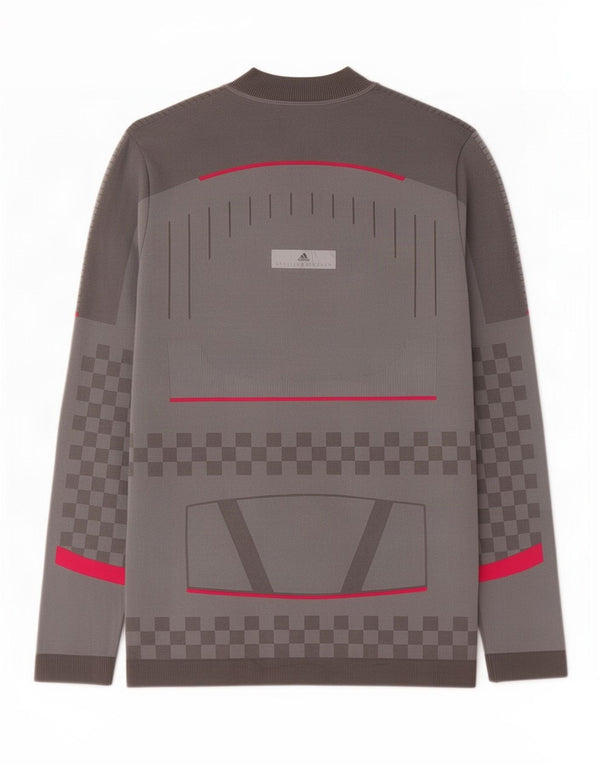 Adidas Donna Pullover Tuta Top UK 14 Grande Grigio Geometrico Poliestere