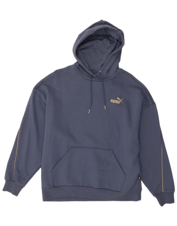 Felpa con cappuccio da donna Puma UK 16 grande cotone blu